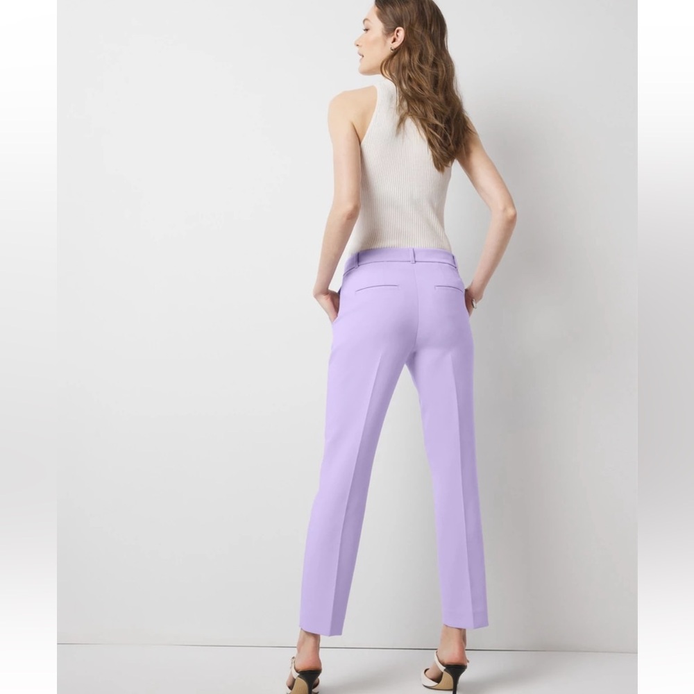 NWT White House Black Market Elle Slim Ankle Luxe Double Weave Pants 8 - Picture 2 of 9